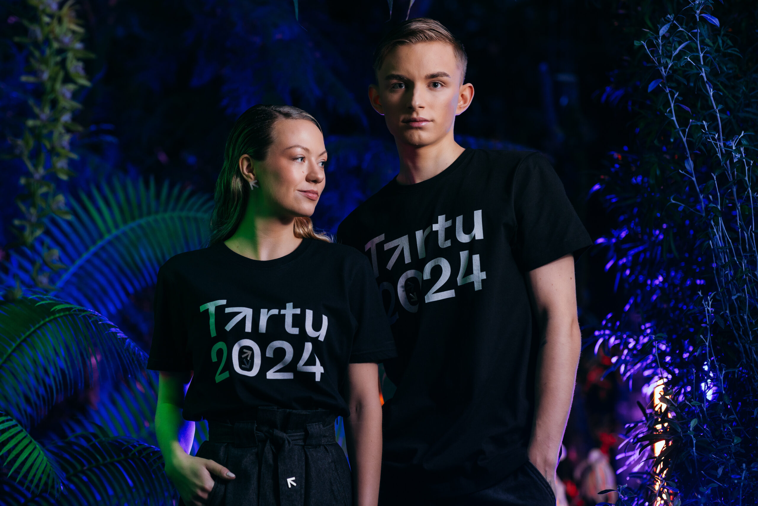 Tartu 2024 musta värvi logo t-särk