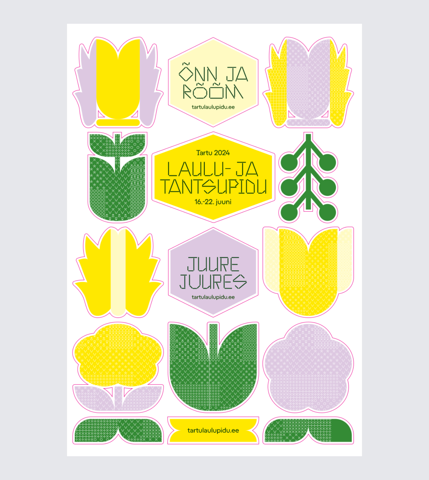 Tartu 2024 laulu- ja tantsupidu kleepsud